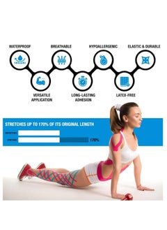 Oasisgalore Waterproof Kinesiology Tape, 2"x16.5ft, Latex-Free, Black, for Muscle Pain Relief & Joint Support.  - Image 3