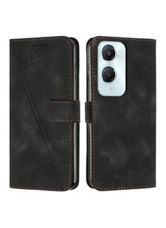 Case Cover For vivo Y03 / Y18 / Y18e Dream Triangle Leather Phone Case with Lanyard Black