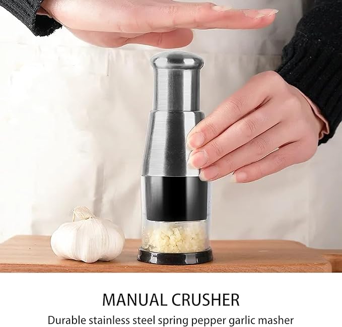 Suicune MultiFunctional Manual Garlic Press Stainless Steel Hand Food Chopper Garlic Press for Mincing Garlic Onion Potato Peppers - Image 2
