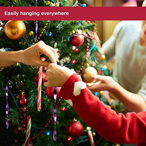 Luxtea 24 PCS Christmas Hanging Ornaments Twisted Aluminum Icicles for Wedding,Halloween Holiday Tree Decorations (Shiny 9.8'', Light Purple) - Image 2