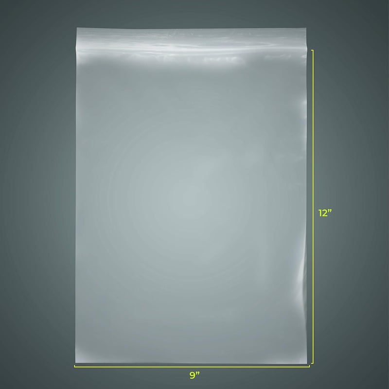 SNL Quality Zipper Locking Reclosable Clear Disposable Plastic Bags, Strong | 9" X 12" - 2 MIL - 100 Bags - Image 2
