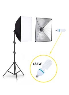 Mi VAZA Photography Fill Light Set - Studio Photography Lighting Kit - 135W Light Bulb - 2X2m Background Stand - Softbox Lighting Kit - 3PCS Backdrops (White/Black/Green) Screen for Photo, Video, Portrait and Live  - Image 2