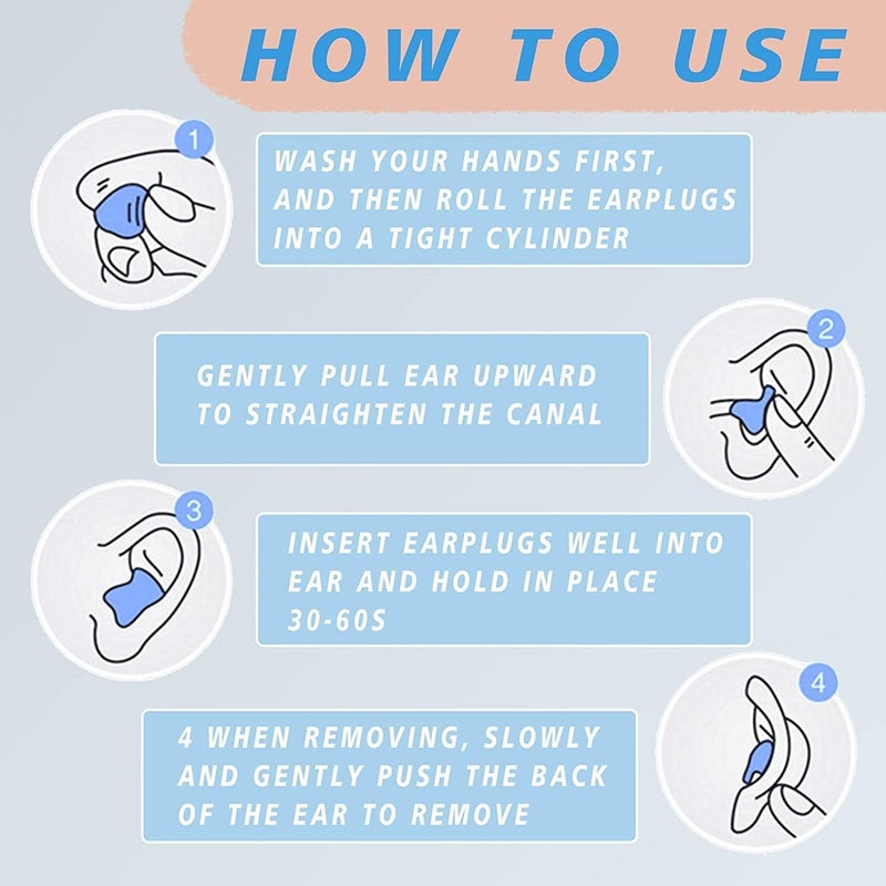 EXGOX 14 Pairs Silicone Ear Plugs for Sleeping Noise Cancelling Reusable Moldable Wax Earplugs for Swimming, Work, Airplane, SNR27dB(Blue, Orange) - Image 3