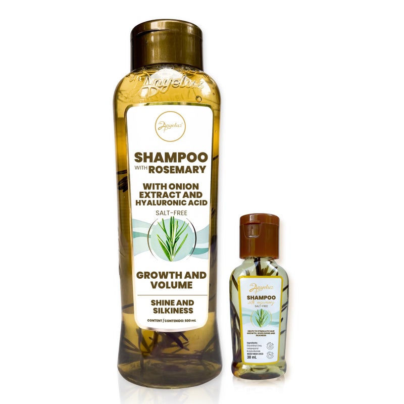 ANYELUZ ANYELUZ Kit Duo Rosemary Shampoo + Mini Travel Size, With Onion Extract, Hyaluronic Acid and Rosemary 