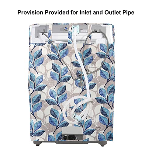 E-Retailer®Polyester Top Load Washing Machine Cover With Zip Enclosure Suitable For 5kg to 8kg (Color-Leaf Blue, Size-23x23x35 Inches) - Image 2