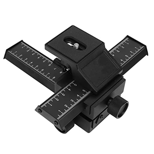 Vbestlife 4Way Macro Focusing Rail Slider, 1/4inch Thread for Macro Photography and Close Up Shooting, Both Double Tracks are 3.9in, Compatible with DSLR Mirrorless Camera - Image 1