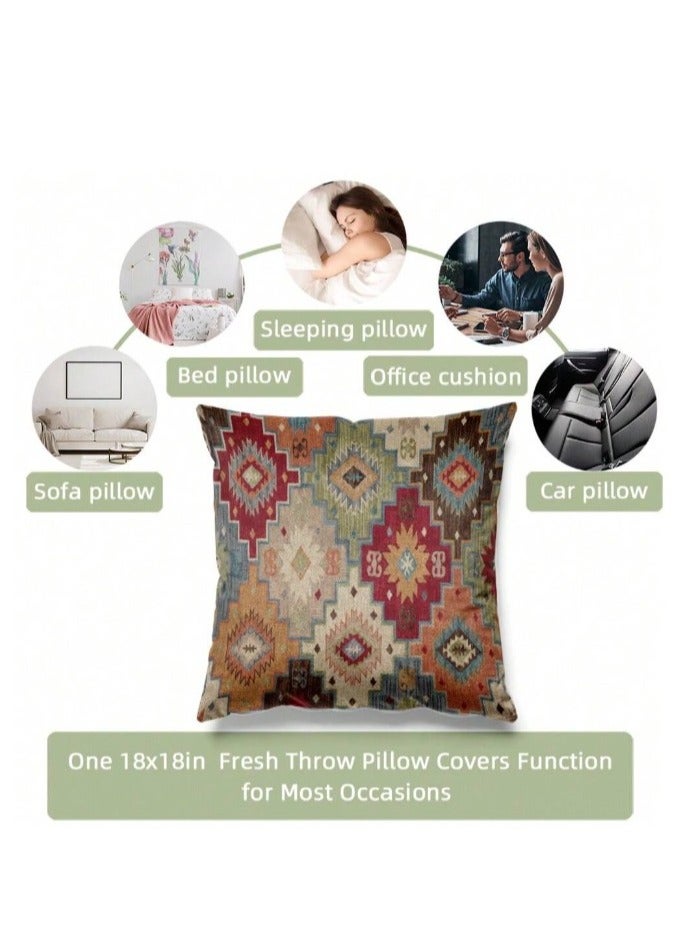 غطاء وسادة طقم من 2 قطع بالوان زهية و ثابتة  مقاس 45 سم × 45 سم بدون حشوة - Image 4