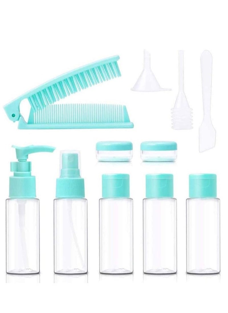 NANAO 11 Piece Travel Bottles Set with Exfoliating Brush Empty Plastic Leak Proof Containers Toiletries Containers for Shampoos  Lotions Creams  - Image 2