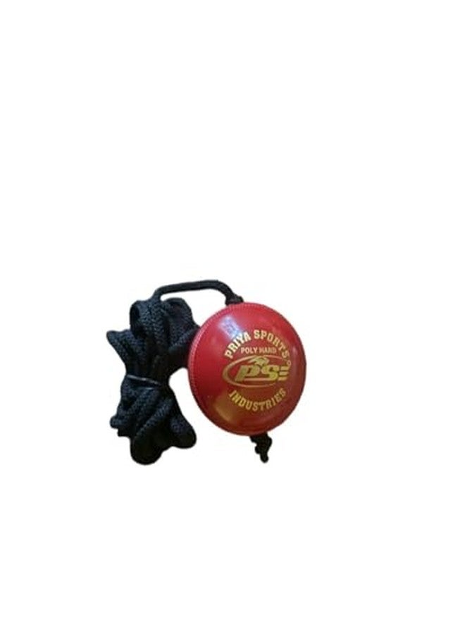 PSE Synthetic Ball with a Cord Cricket Hanging & Knocking Ball for Indoor & Outdoor Training |Practice| Batting|Red Color| Pack of 1| - Image 4