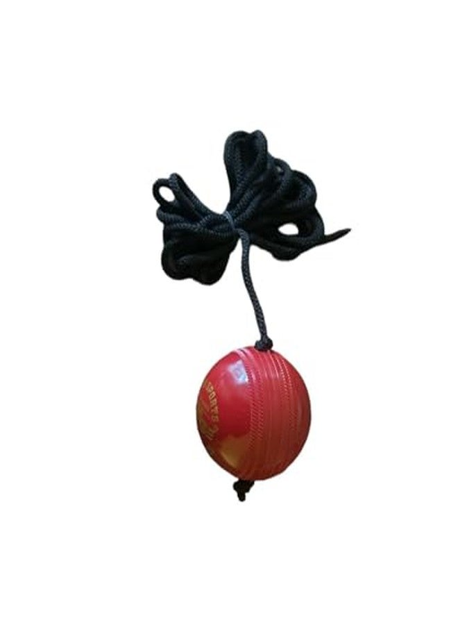 PSE Synthetic Ball with a Cord Cricket Hanging & Knocking Ball for Indoor & Outdoor Training |Practice| Batting|Red Color| Pack of 1| - Image 3