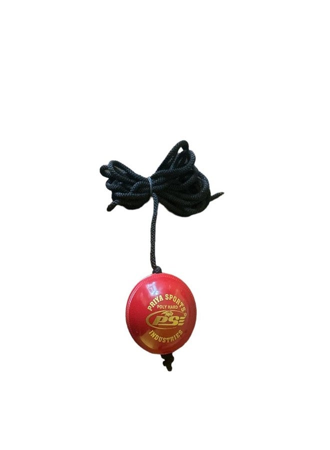 PSE Synthetic Ball with a Cord Cricket Hanging & Knocking Ball for Indoor & Outdoor Training |Practice| Batting|Red Color| Pack of 1| - Image 2