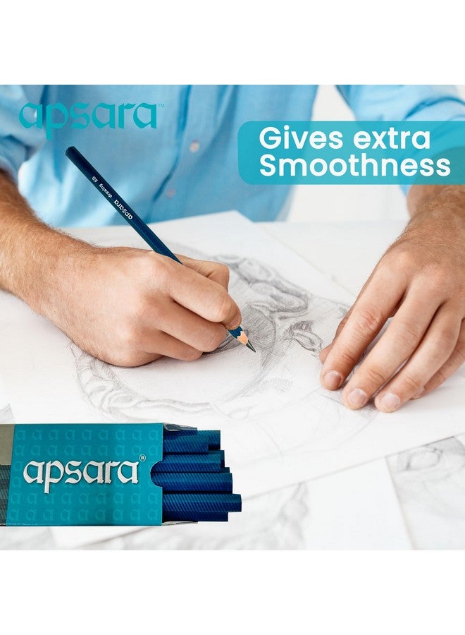 Apsara Drawing Pencils 8B, Special Impregnated Lead, Extra Smoothness While Using, Useful For Drawing, Sketching, Shading And Drafting, Superior Lead Quality (Pack Of 10), Ink Black - Image 3