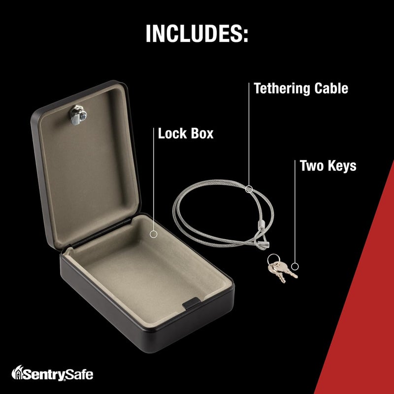 SentrySafe Mini Safe Lock Box with Key Lock for Office or Dorm - Secure Storage for Money, Passports, and Small Valuables - Image 3
