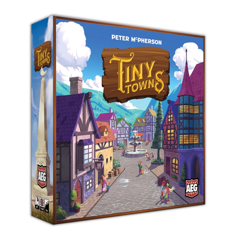 AEG Tiny Towns AwardWinning Abstract Strategy Board Game Plan and Construct a Thriving Town Puzzly City Building 16 Players Ages 14