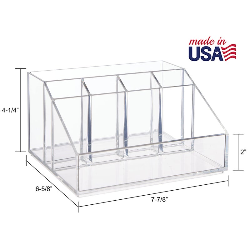 STORi Chloe Clear Plastic Stackable Desk Organizer, Rectangular 6-Compartment Office Supply Holder for Pens, Markers & Notepads, Made in USA - Image 5