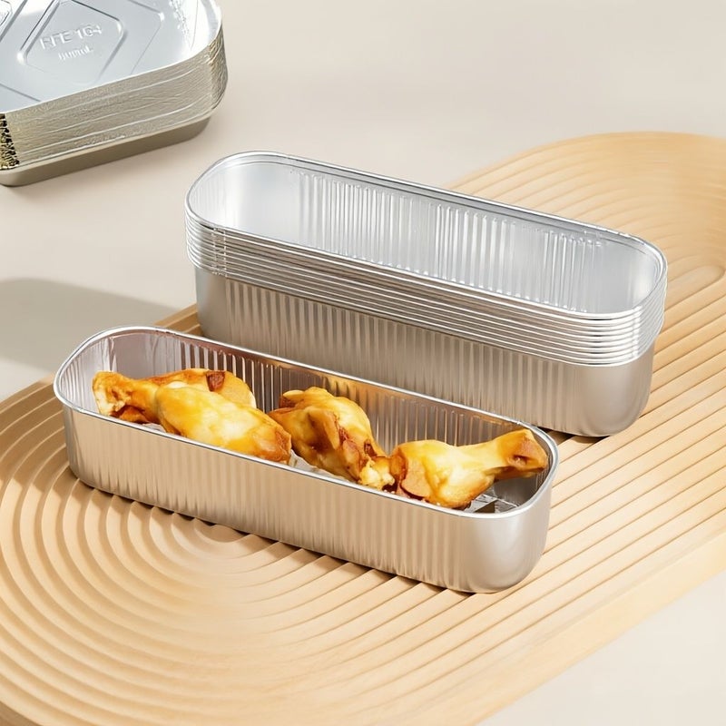 Heavy Duty Rectangular Aluminum Foil Containers 40pcs Food Grade Heat Resistant Baking Trays For Air Fryer Cheese Roasted Sweet Potato Durian And Lunch Meat - Image 2