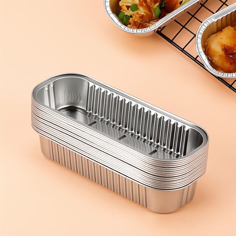 Heavy Duty Rectangular Aluminum Foil Containers 40pcs Food Grade Heat Resistant Baking Trays For Air Fryer Cheese Roasted Sweet Potato Durian And Lunch Meat - Image 4
