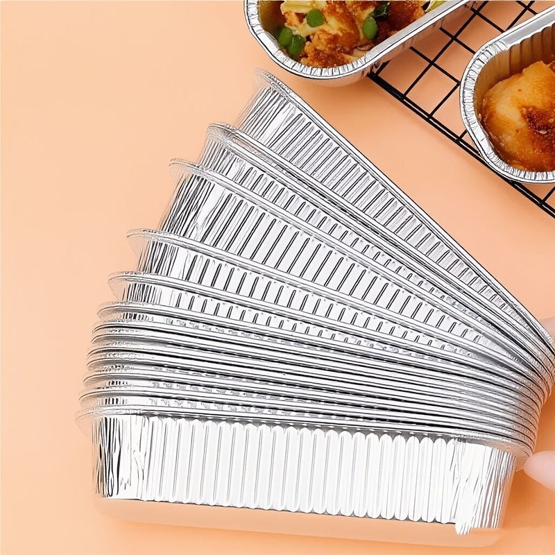 Heavy Duty Rectangular Aluminum Foil Containers 40pcs Food Grade Heat Resistant Baking Trays For Air Fryer Cheese Roasted Sweet Potato Durian And Lunch Meat - Image 5