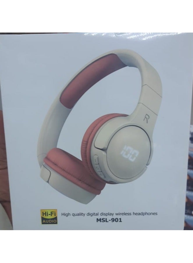 أوديو Msl-901 سماعة رأس لاسلكية ذات صوت جهير نقي وخاصية إلغاء الضوضاء سماعة رأس هاي فاي للألعاب مع ضوء Rgb - Image 1