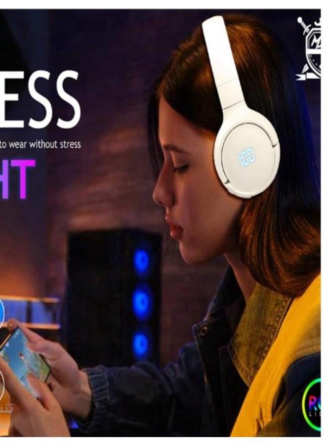 أوديو Msl-901 سماعة رأس لاسلكية ذات صوت جهير نقي وخاصية إلغاء الضوضاء سماعة رأس هاي فاي للألعاب مع ضوء Rgb - Image 2