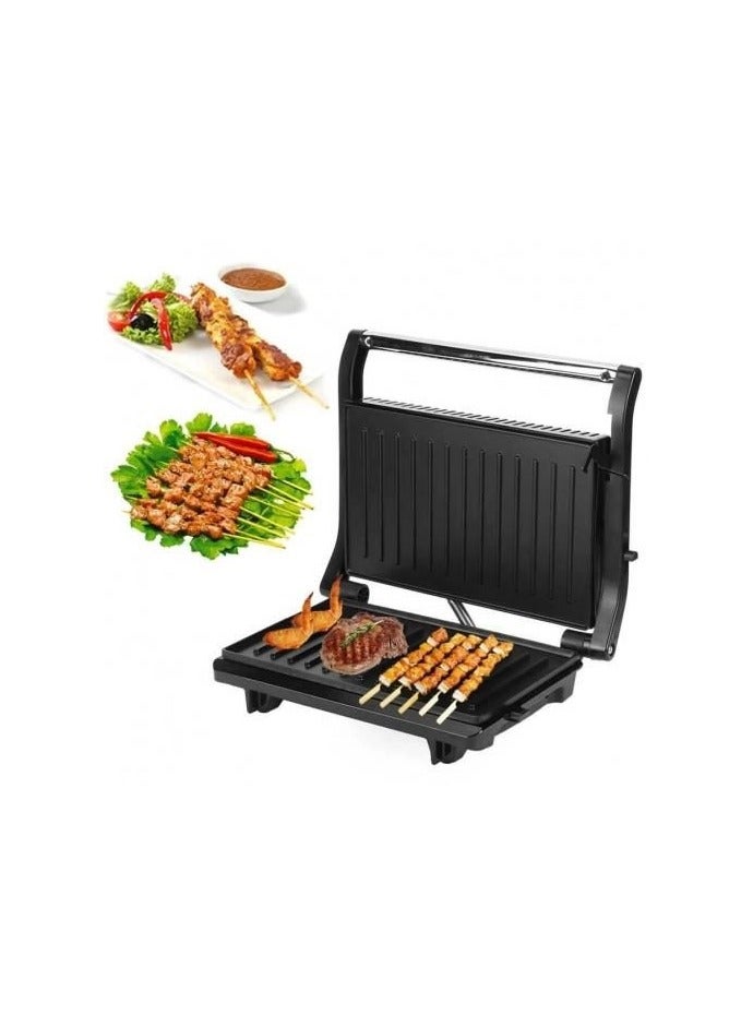 سونفير Sonifer 220V 1800W Adjustable Electric Grill Indoor Temperature Control Double Sided Smokeless BBQ Pan Mini Grill Black*Silver 1800 W sf-6119 silver - Image 4