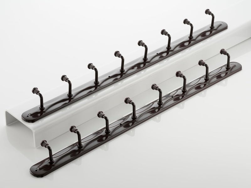 iSTAR Alloy Steel 8 Pin Bathroom Cloth Hooks Hanger Door Bathroom Robe Hooks Rail for Hanging Keys,Clothes,Towel Steel Hook Khooti (Brown, Pack of 2) - Image 1