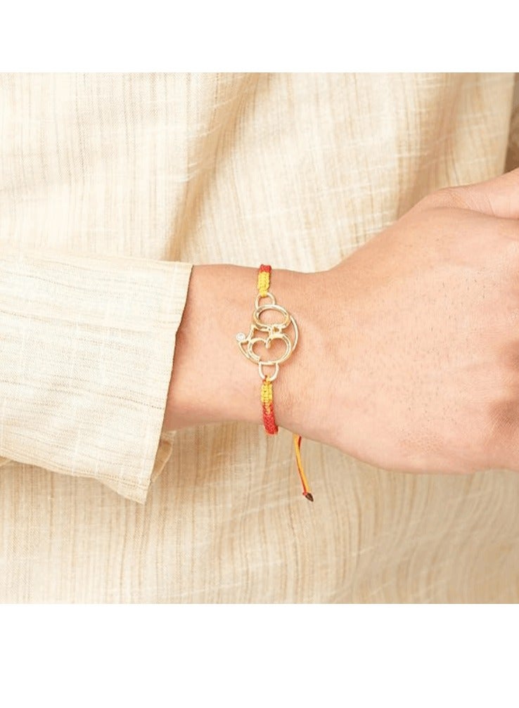 MINUTIAE Rakhi Gift for Brother with Gold Plated OM Pandent Religious and Designer Rakhi Bracelet for Raksha Bandhan Rakshabandhan - Image 2