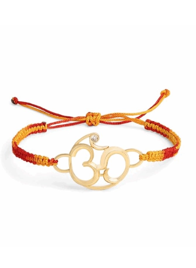 MINUTIAE Rakhi Gift for Brother with Gold Plated OM Pandent Religious and Designer Rakhi Bracelet for Raksha Bandhan Rakshabandhan - Image 4