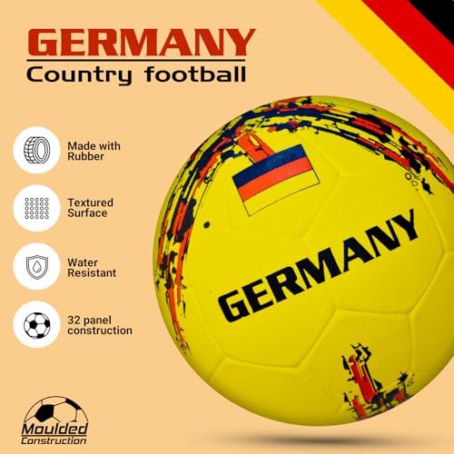 Synco Football Germany | Rubber Moulded | Training Country Ball for Beginners | Suitable for Indoors/Outdoors - Image 3