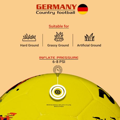 Synco Football Germany | Rubber Moulded | Training Country Ball for Beginners | Suitable for Indoors/Outdoors - Image 5