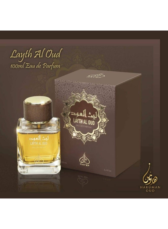 RAYEF Layth Al Oud Eau de Parfum for Men - 100ml - Image 2