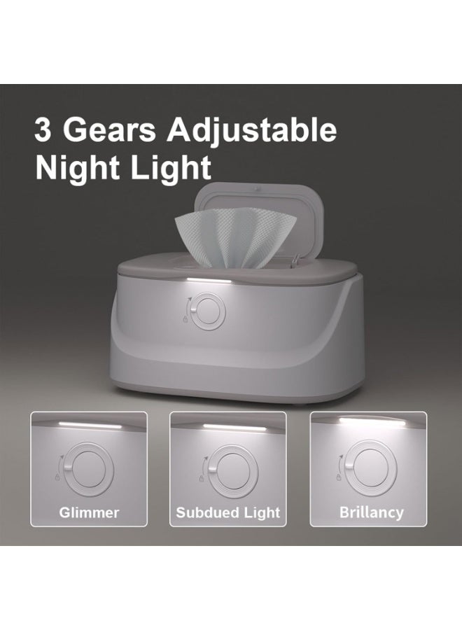 Bukela Baby Wipe Warmer, Wipe Warmer and Baby Wet Wipes Dispenser, 3 Temperature Control Large Capacity Wipes Warmer for Babies with Night Light (Pure White) - Image 2