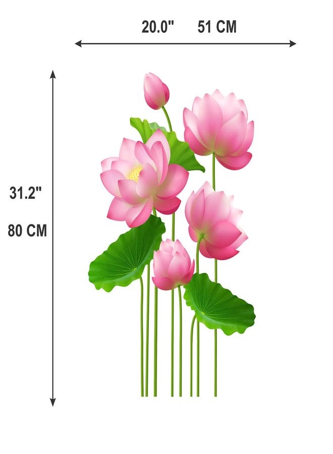 WALLBOOK Set of 2 Wall Stickers Hanging Lamp | Lotus Flowers for Home, Hall, Bedroom, Livingroom & Kitchen - Image 4