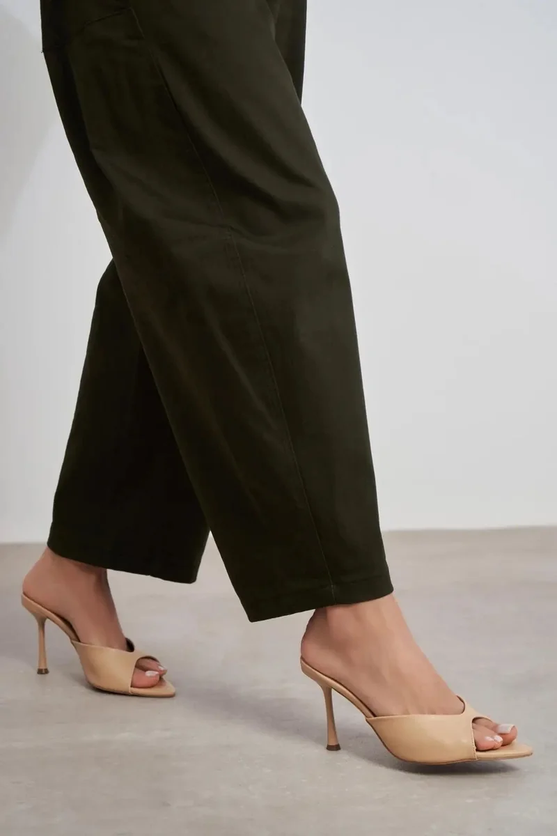 Nisantasi Shoes  Rodi Matte Pointed Toe Slim Heel Mule — Nude for Women | Best Price UAE