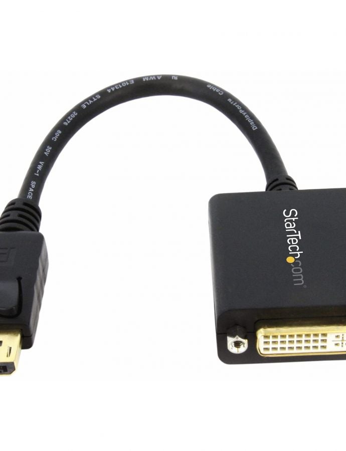 StarTech.com DisplayPort to DVI Adapter - DisplayPort to DVI-D Adapter Video Converter 1080p - DP 1.2 to DVI Monitor/Display Cable Adapter Dongle - DP to DVI Adapter - Latching DP Connector (DP2DVI2) - Image 1