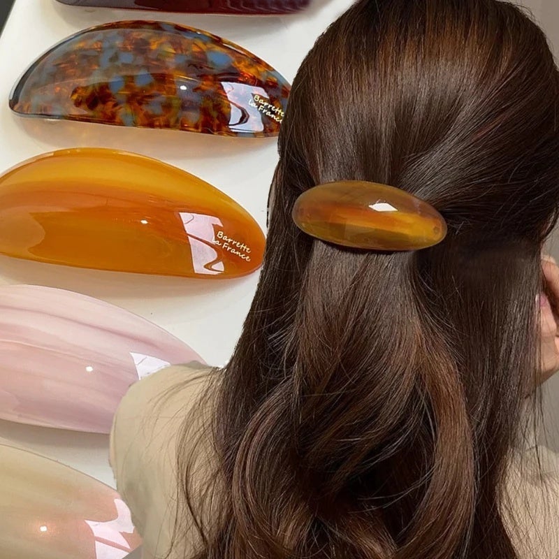Retro Elegant Hair Clips French Low Ponytail Clips Acetic Acid Barrettes Oval Shaped Hairpins Headwear for Korean Women Clips - Image 5