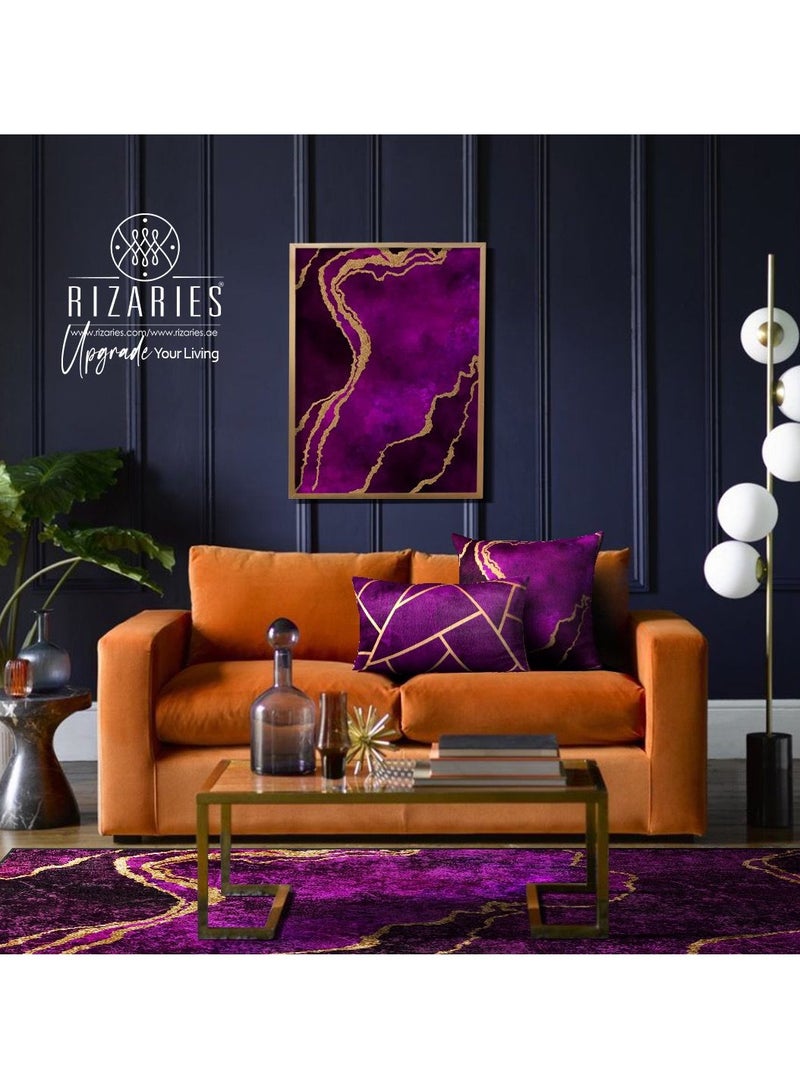 RIZARIES Purple Abstract Centerpiece Rug, Fabric, Rectangle - Image 4