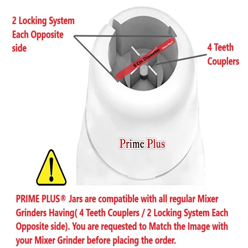 PRIME PLUS ملحق وعاء تقطيع بلاستيك ABS لخلاط لطحن البصل والسلطة والطماطم والبطاطس مع شفرات فولاذية كبيرة لتقطيع الفواكه والخضروات - Image 2