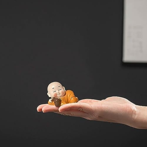 Xtore Little Cute Buddha for Table Decor | Home Decor (Pack of 3, Orange) - Image 5