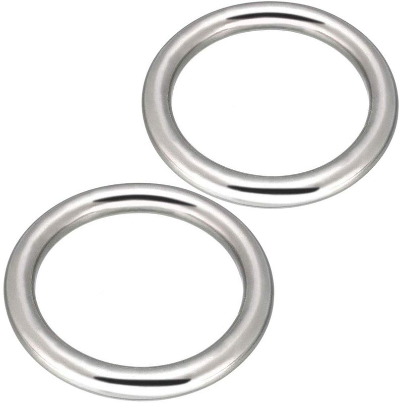 Abimars Seamless Metal O Ring 4", 2 Pack 304 Stainless Steel Rings, Solid, Heavy Duty - Image 1