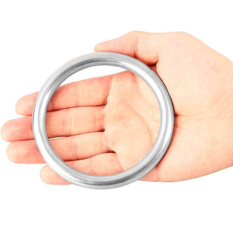 Abimars Seamless Metal O Ring 4", 2 Pack 304 Stainless Steel Rings, Solid, Heavy Duty - Image 3