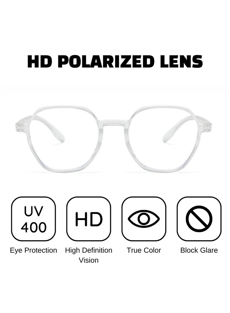 Urban Utility Blue Light Blocking Optical Eyeglasses - Stylish Oversized Frames, Clear Lens, Polarized. Top-rated Bluelight Protection for Reading, Work, & Screen Time. Vintage-Inspired, Lightweight Design. - Image 4
