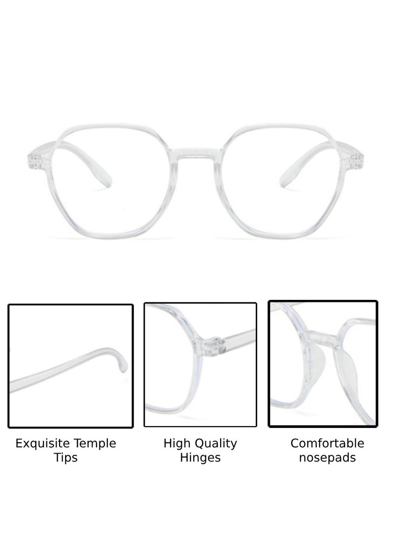 Urban Utility Blue Light Blocking Optical Eyeglasses - Stylish Oversized Frames, Clear Lens, Polarized. Top-rated Bluelight Protection for Reading, Work, & Screen Time. Vintage-Inspired, Lightweight Design. - Image 3