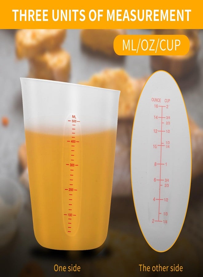 eispap 1Pc 500 ml White Silicone Measuring Cups, Silicone Reusable Mixing Pouring Measure Cups, Melt Stir Squeeze & Pour Measuring Cups for Epoxy Resin Casting Moulds Cups (1, White, 500ML) - Image 4