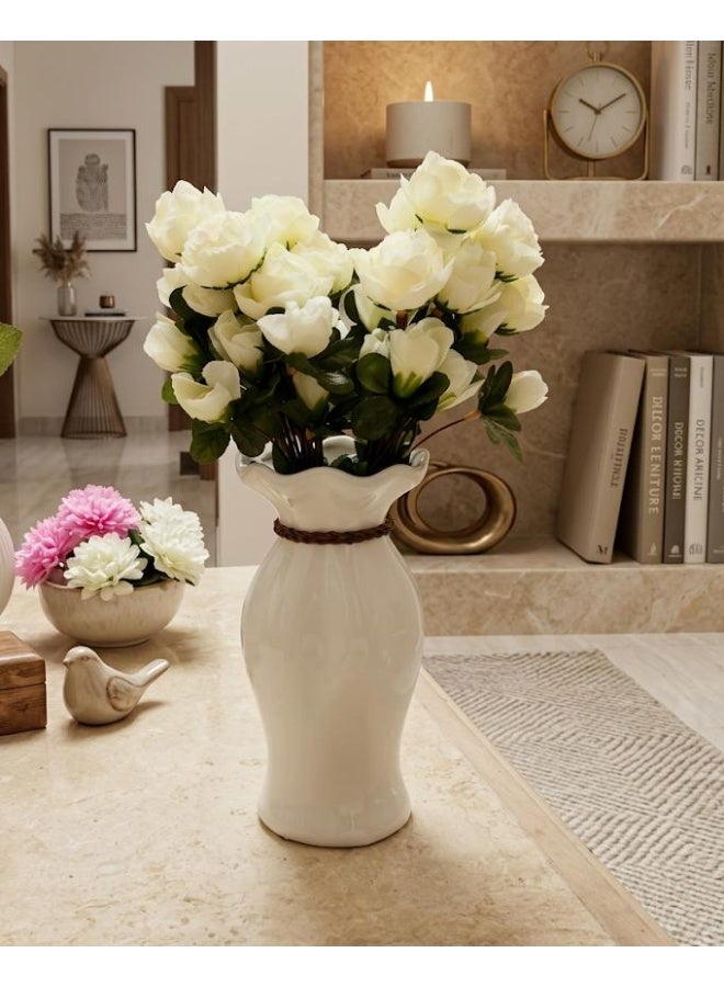 Vase with Decorative Flowers – Natural Beauty with Elegance, Featuring Flower Branches - Image 1