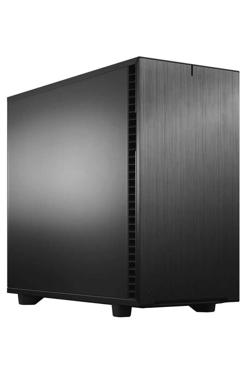 Fractal Design Define 7 Black Solid Mid Tower ATX Case, Modular Interior, Sound-Dampened Panels, 3x Pre-Installed 140mm Fans, USB-C 3.2 Gen 2, 14x HDD + 4x SSD Storage Support, Steel Side Panel, Brushed Aluminum Front, Removable Dust Filters, 7+2 Expansion Slots, Fan Hub Included, Black | FD-C-DEF7A-01 - Image 1