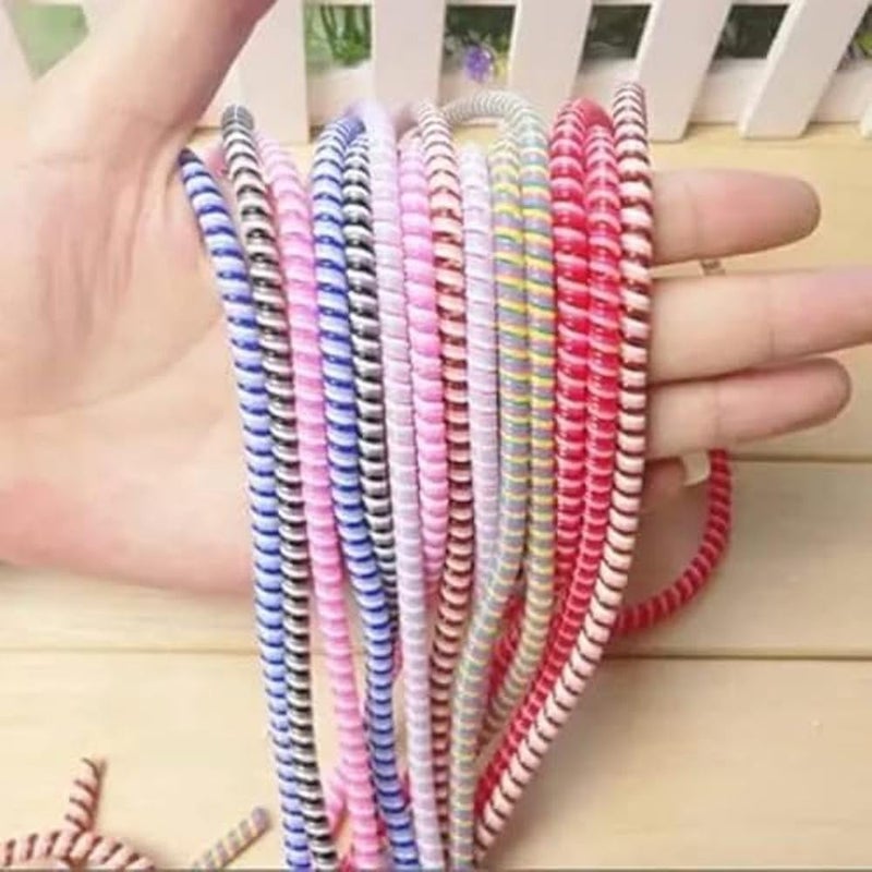 On Blow Spiral Cable Protector, 1 Metre, Multi-Colour Phone Charger Cord Organiser - Image 5