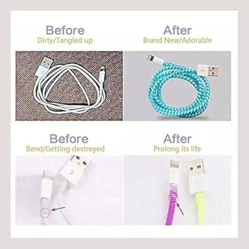 On Blow Spiral Cable Protector, 1 Metre, Multi-Colour Phone Charger Cord Organiser - Image 2