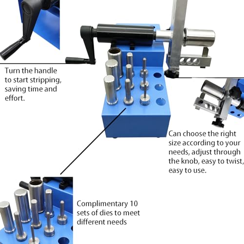 INTBUYING Manual hydraulic Stripping Machine Rubber Hose Peeling Skiving Machine 1/4'' to 2'' with 10 Sets of Dies for Peeling Rubber - Image 4