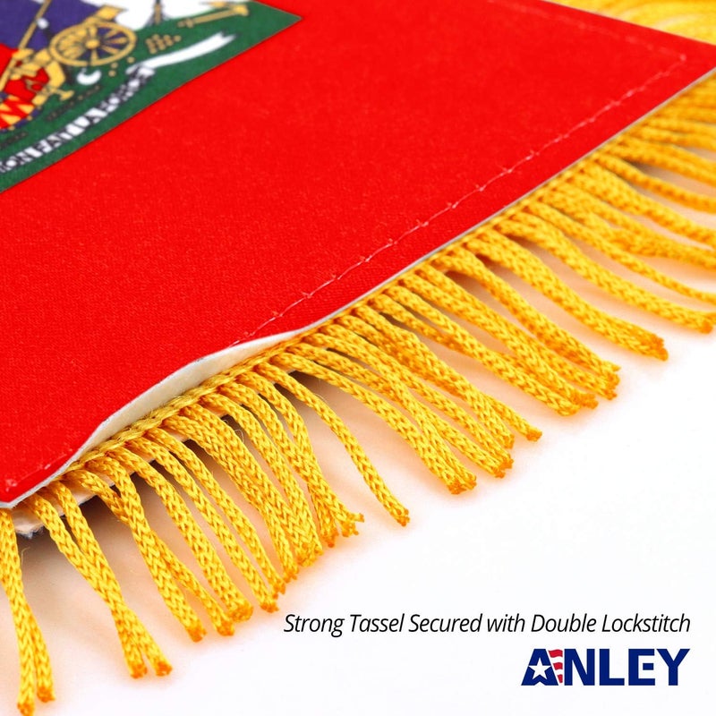 Anley 4 X 6 Inch Haiti Fringy Window Hanging Flag - Mini Flag Banner & Car Rearview Mirror Décor - Fringed & Double Sided - Haitian Hanging Flag with Suction Cup - Image 2